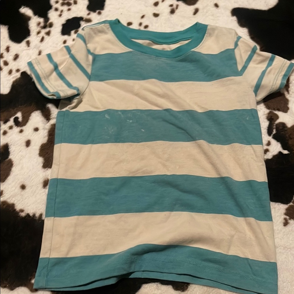 Striped Kids T-Shirt in Blue and Cream